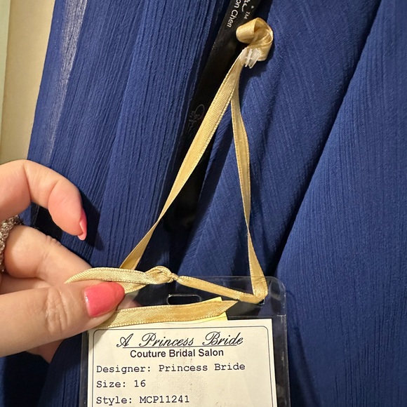 Capri By MON CHERI Evening Dress Blue Style #11248 Size 16 NWT - Picture 5 of 9